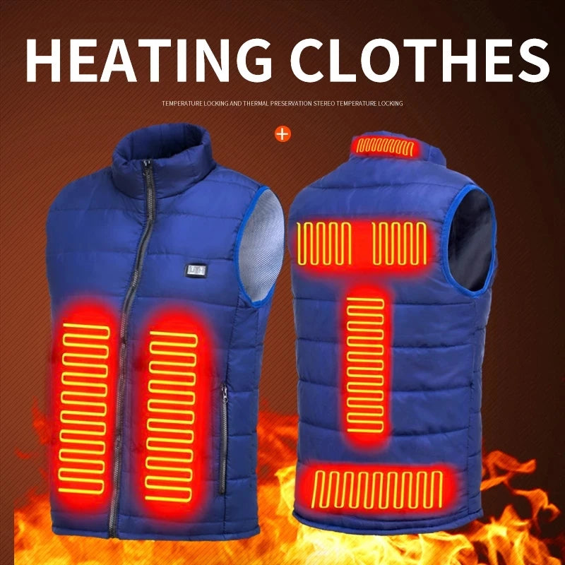 🔥 9-Zonen Heated Vest – Elektrisch beheizte Weste für Damen & Herren | USB-Heizung, Graphen-Wärme, Outdoor-Camping & Winter-Sport