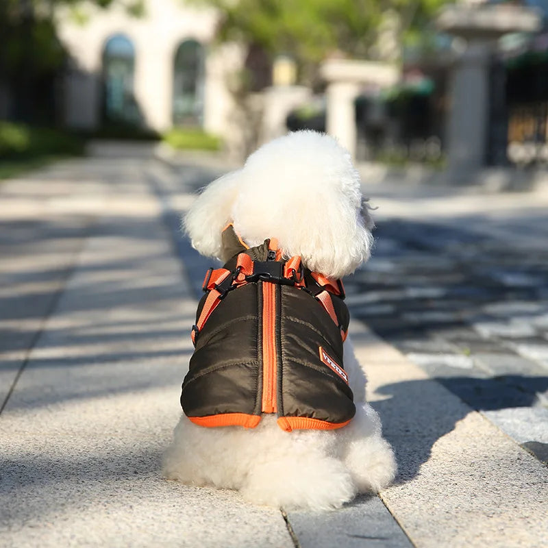 🐾 Waterproof Winter Puppy Jacket – Warme Hundejacke mit integriertem Geschirr | Für kleine Hunde wie Chihuahua, Yorkie & French Bulldog