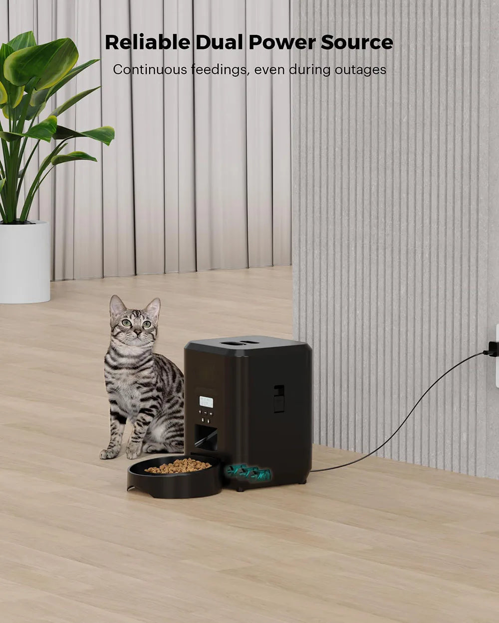 Smart Automatic Pet Feeder – Timer & Portionskontrolle | Automatischer Katzen- & Hundefutterspender | Slow-Feeding Bowl & 2.4G WiFi/Buttons-Modell