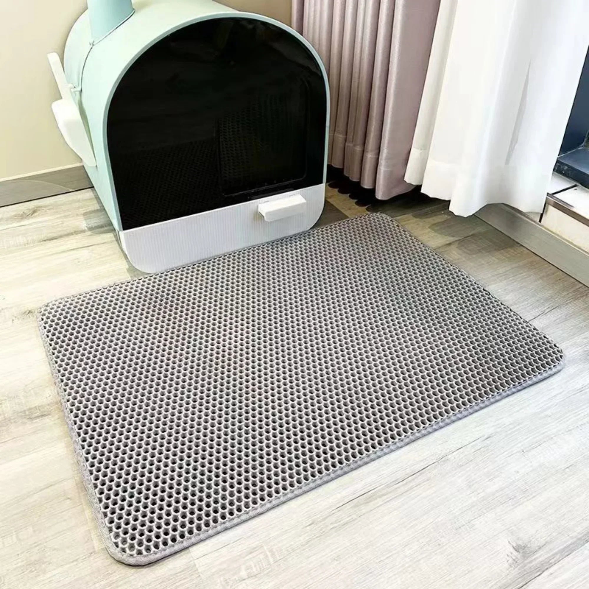 🐾 Extra Large Cat Litter Mat – XXL Katzenstreumatte | 2-lagig, wasserdicht, rutschfest & waschbar – Anti-Streu Bodenmatte für Katzentoiletten