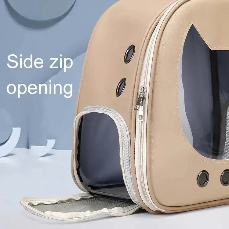 Transparenter Katzen-Rucksack – Tragetasche für Katzen & kleine Hunde | Atmungsaktive PU-Transporttasche für Reisen & Outdoor PawPaw