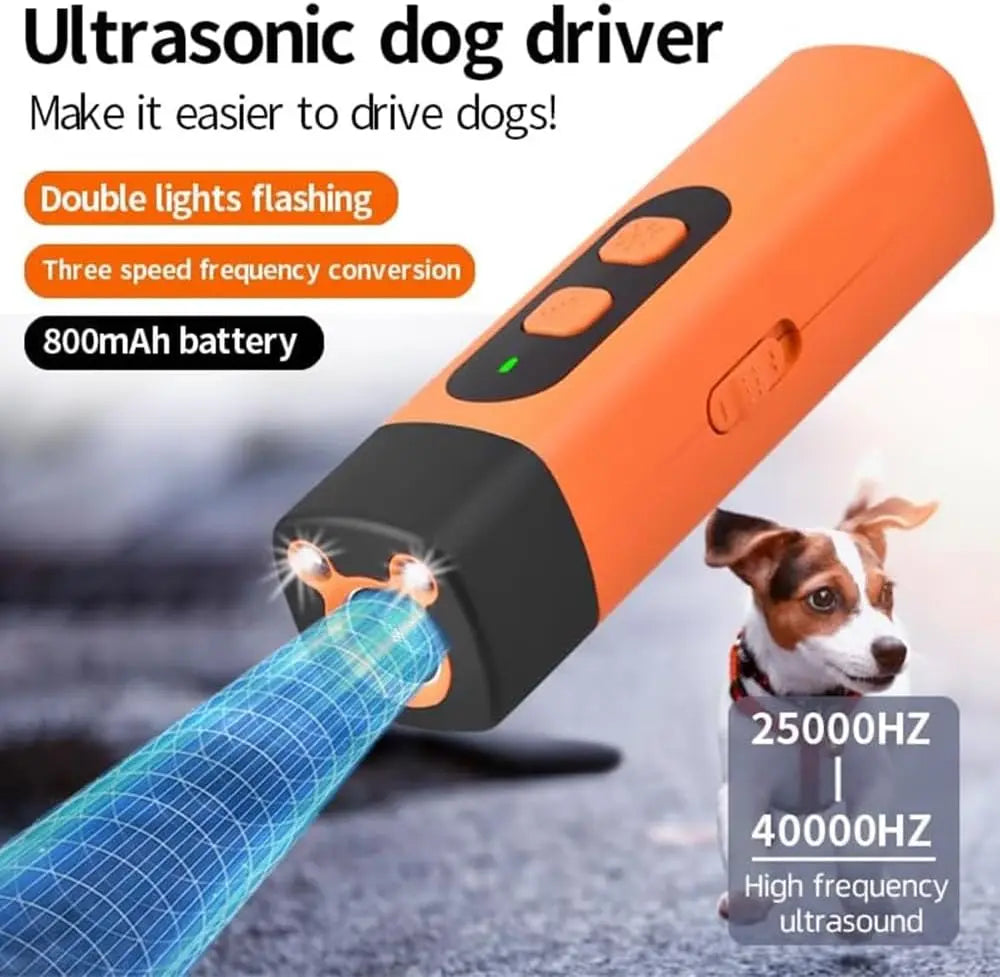 2025 Ultrasonic Dog Repeller – Wiederaufladbares Anti-Bellen & Hunde-Training Gerät | 25 kHz Ultraschall, LED-Taschenlampe & Sicherer Tier-Deterrent