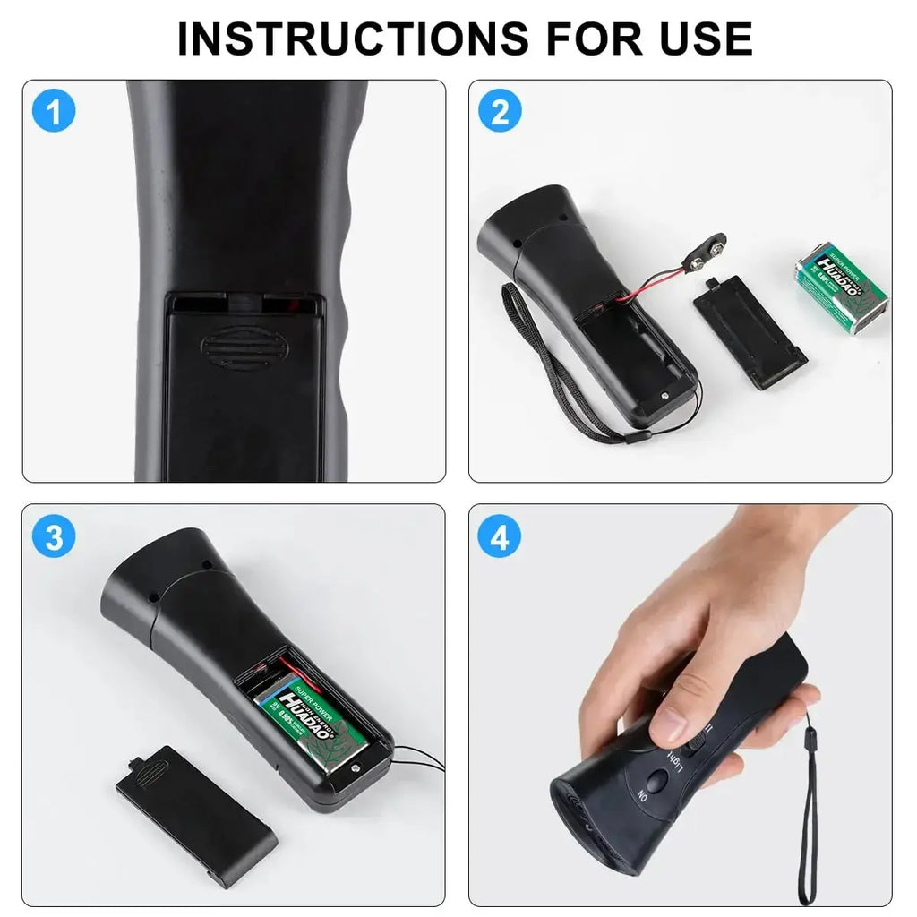 Ultraschall Hundeabwehr Gerät – LED & Laser Anti-Bell-Tool | Handliches Trainingsgerät gegen Bellen & zur Hundekontrolle PawPaw