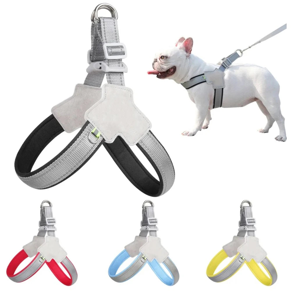 🐾 Reflective No-Pull Dog Harness – Bequemer Brustgurt für kleine & mittelgroße Hunde | Sicheres, rutschfestes Geschirr für Pug, Chihuahua & Co.