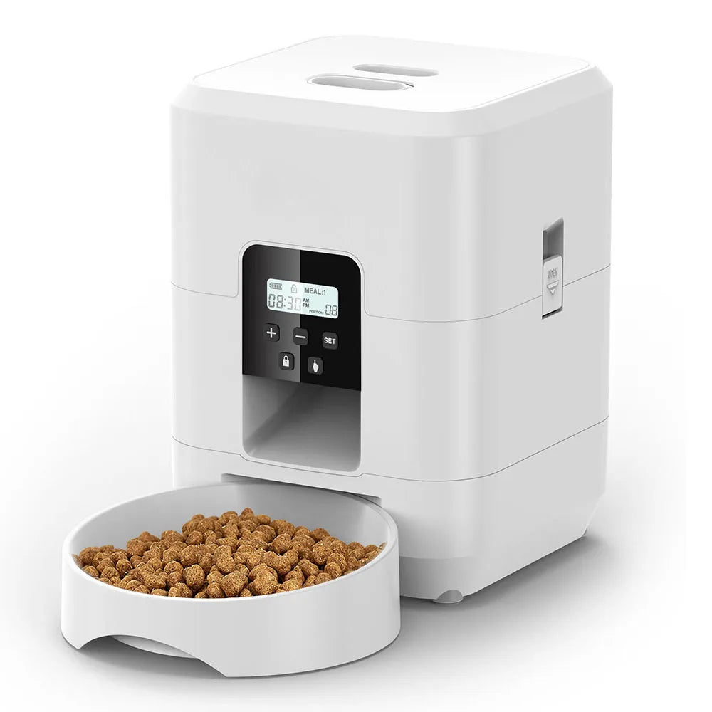 Smart Automatic Pet Feeder – Timer & Portionskontrolle | Automatischer Katzen- & Hundefutterspender | Slow-Feeding Bowl & 2.4G WiFi/Buttons-Modell