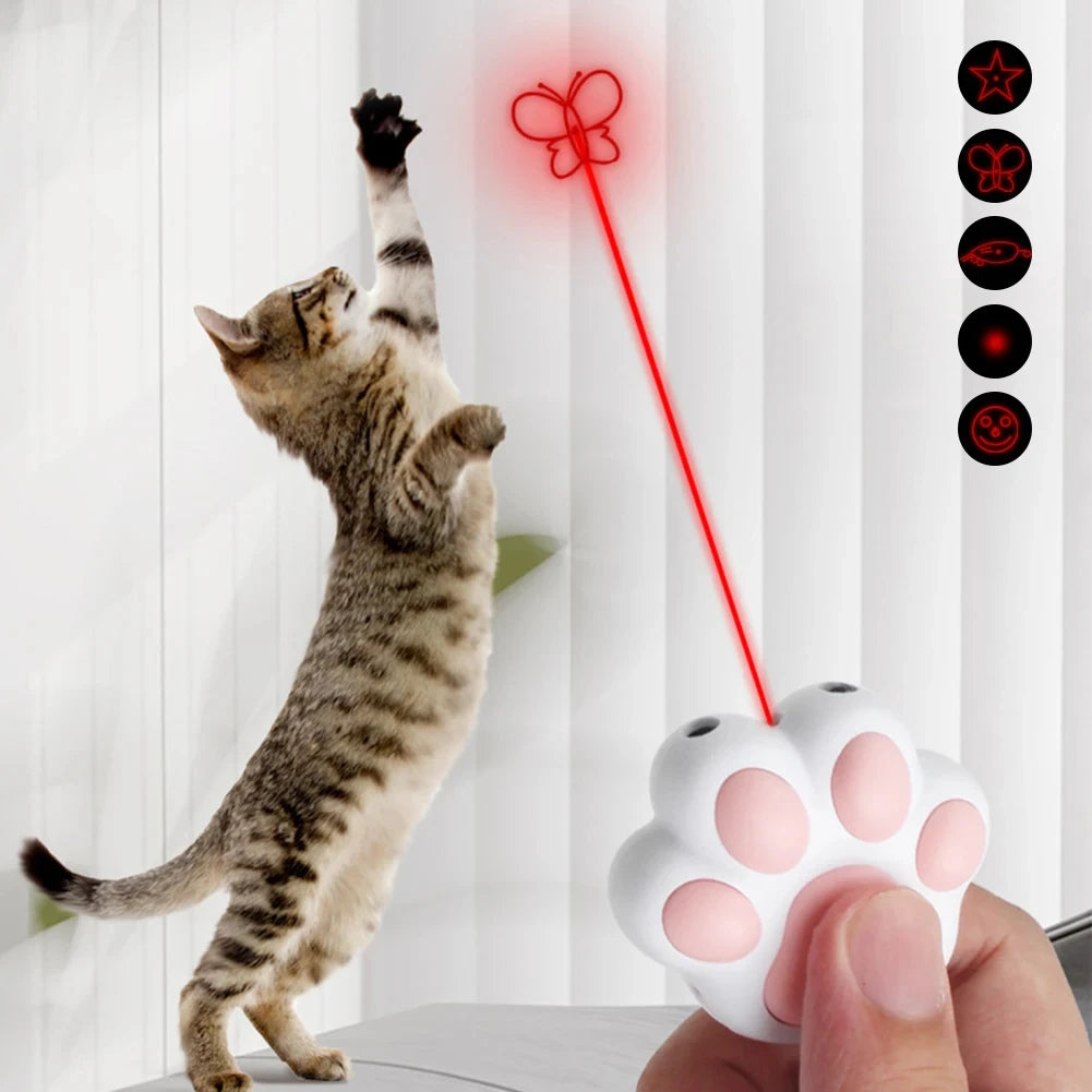 🐾 Rechargeable Pet Laser Toy – Lustiges Laser-Spielzeug mit 5 Mustern | Interaktives Training & Jagdspiel für Katzen & Hunde