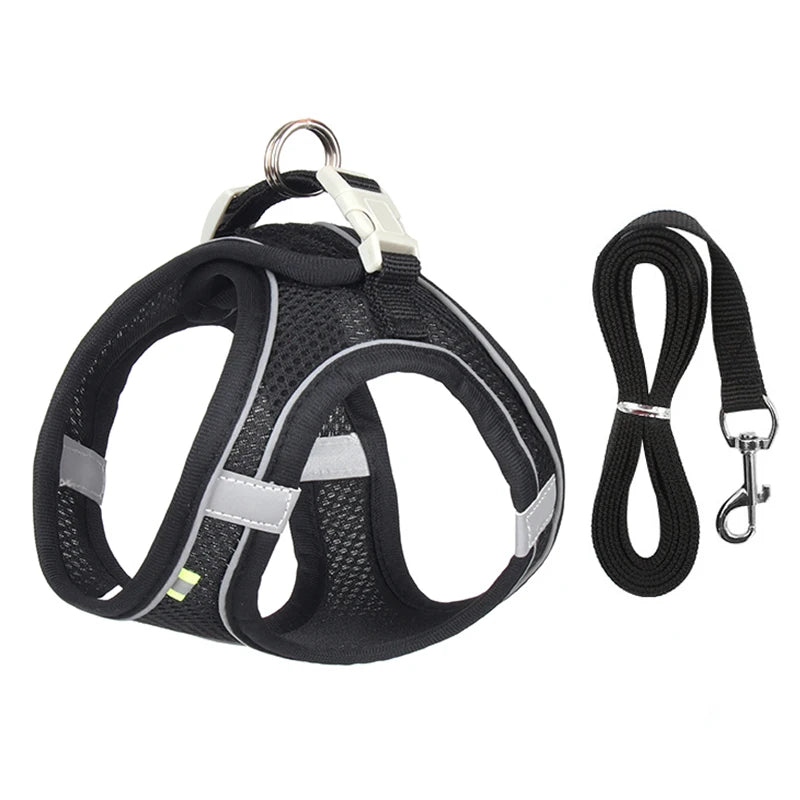 🐾 Reflective No-Pull Dog Harness – Bequemer Brustgurt für kleine & mittelgroße Hunde | Sicheres, rutschfestes Geschirr für Pug, Chihuahua & Co.