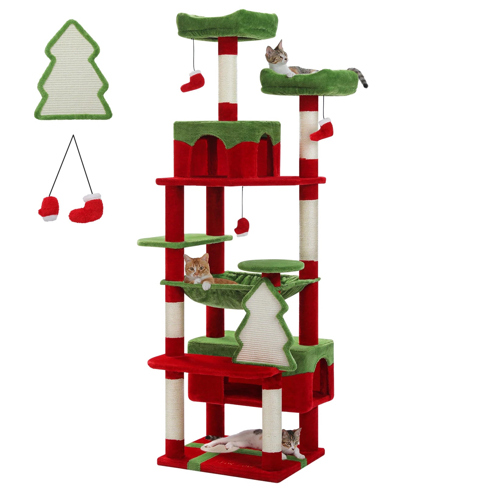 🐾 Large Cat Tree & Tower – Großer Kratzbaum für Wohnungskatzen | Sisalpfosten, Hängematte, gepolsterte Liegeflächen & Spielzeug