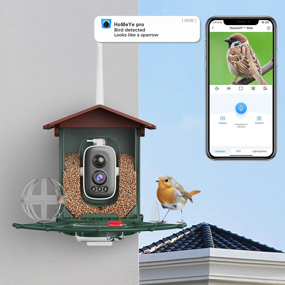 🦜 Solar Bird Feeder Camera – 4MP 2K HD Vogelhaus-Kamera mit WiFi, Nachtsicht & Bewegungserkennung | Solar Betrieben für Birdwatching