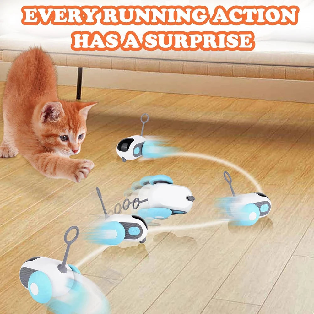 🐾 Smart Automatic Cat Toy Car – 2 Modi | Ferngesteuertes & automatisches Katzen-Spielauto für Jagdspaß & Training