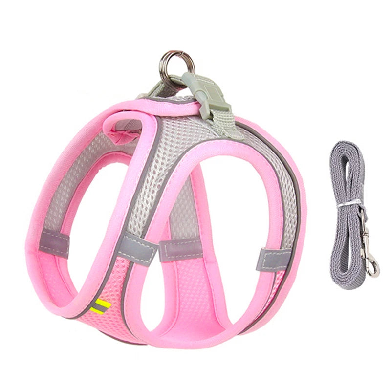 🐾 Reflective No-Pull Dog Harness – Bequemer Brustgurt für kleine & mittelgroße Hunde | Sicheres, rutschfestes Geschirr für Pug, Chihuahua & Co.