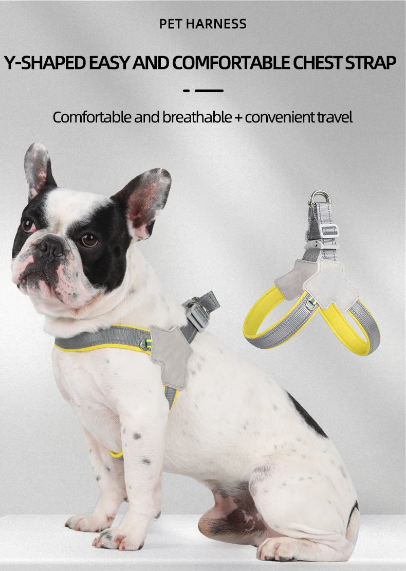 🐾 Reflective No-Pull Dog Harness – Bequemer Brustgurt für kleine & mittelgroße Hunde | Sicheres, rutschfestes Geschirr für Pug, Chihuahua & Co.