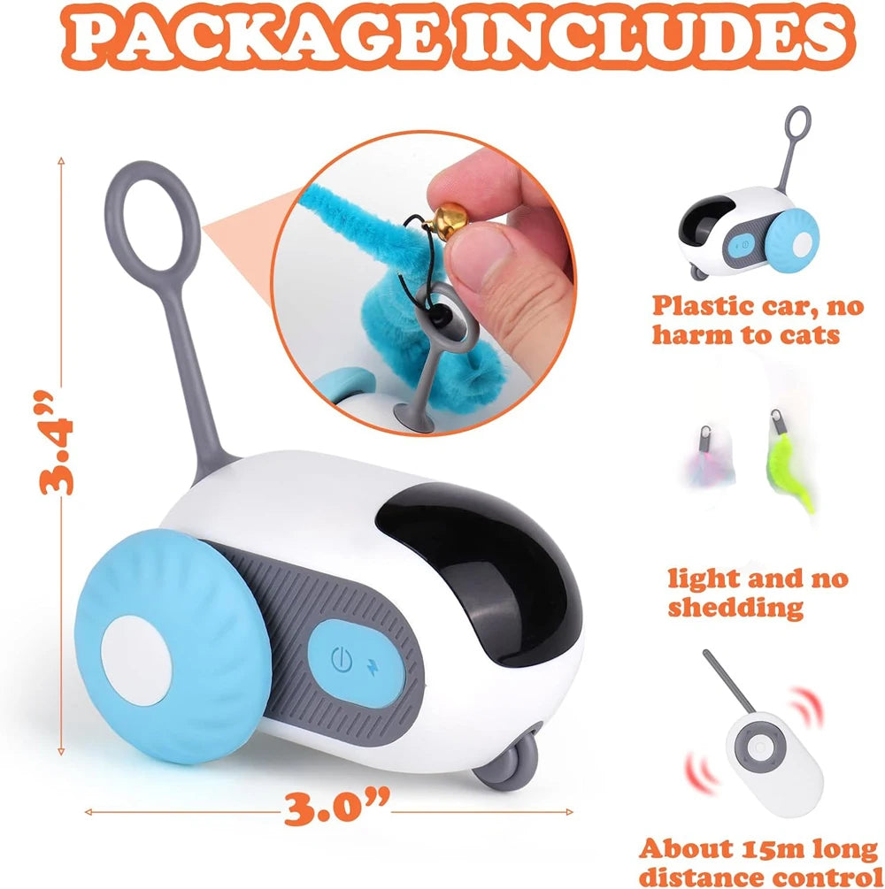 🐾 Smart Automatic Cat Toy Car – 2 Modi | Ferngesteuertes & automatisches Katzen-Spielauto für Jagdspaß & Training