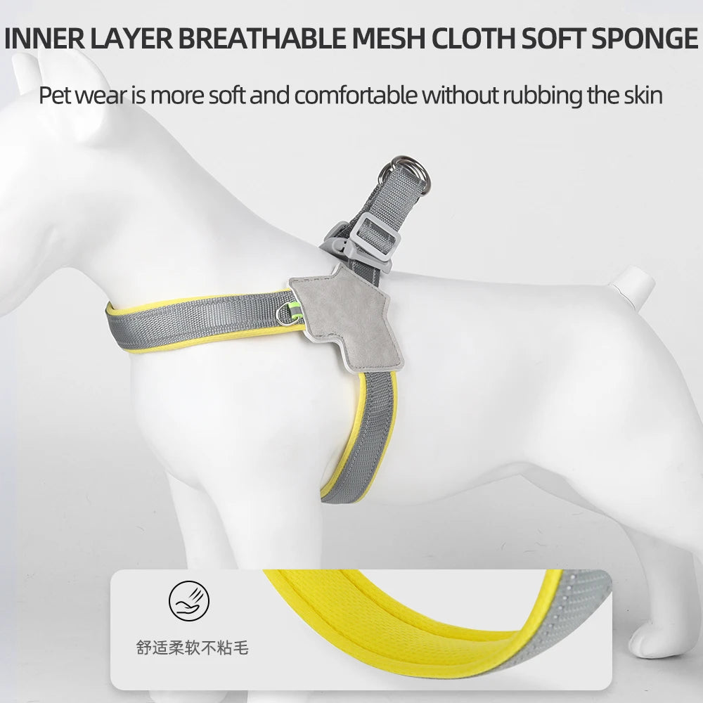 🐾 Reflective No-Pull Dog Harness – Bequemer Brustgurt für kleine & mittelgroße Hunde | Sicheres, rutschfestes Geschirr für Pug, Chihuahua & Co.