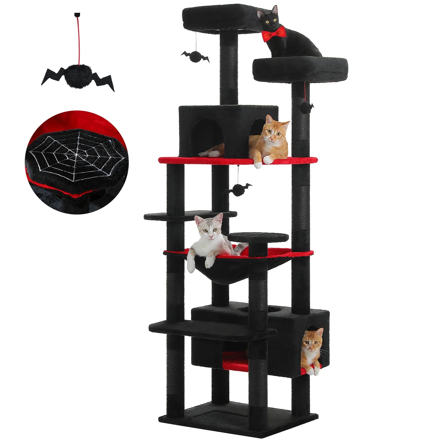 🐾 Large Cat Tree & Tower – Großer Kratzbaum für Wohnungskatzen | Sisalpfosten, Hängematte, gepolsterte Liegeflächen & Spielzeug