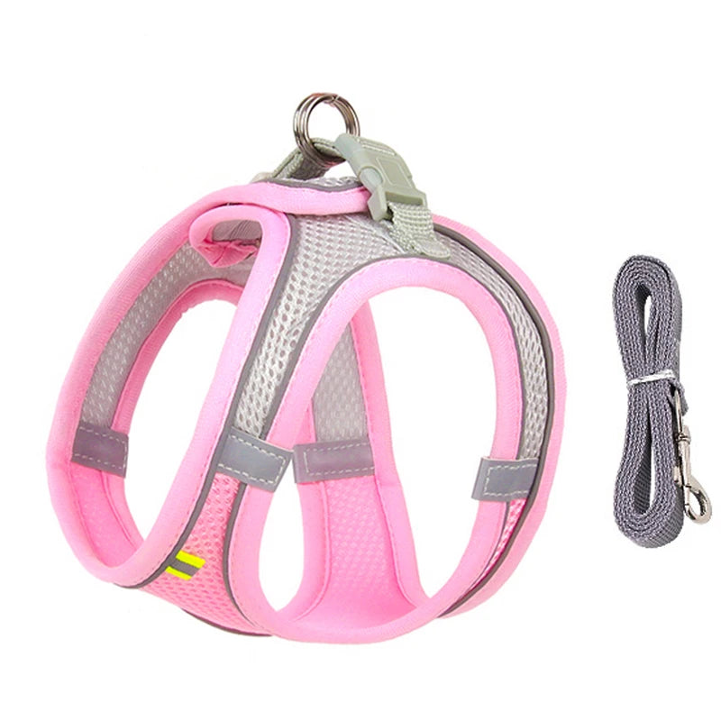 🐾 Reflective No-Pull Dog Harness – Bequemer Brustgurt für kleine & mittelgroße Hunde | Sicheres, rutschfestes Geschirr für Pug, Chihuahua & Co.