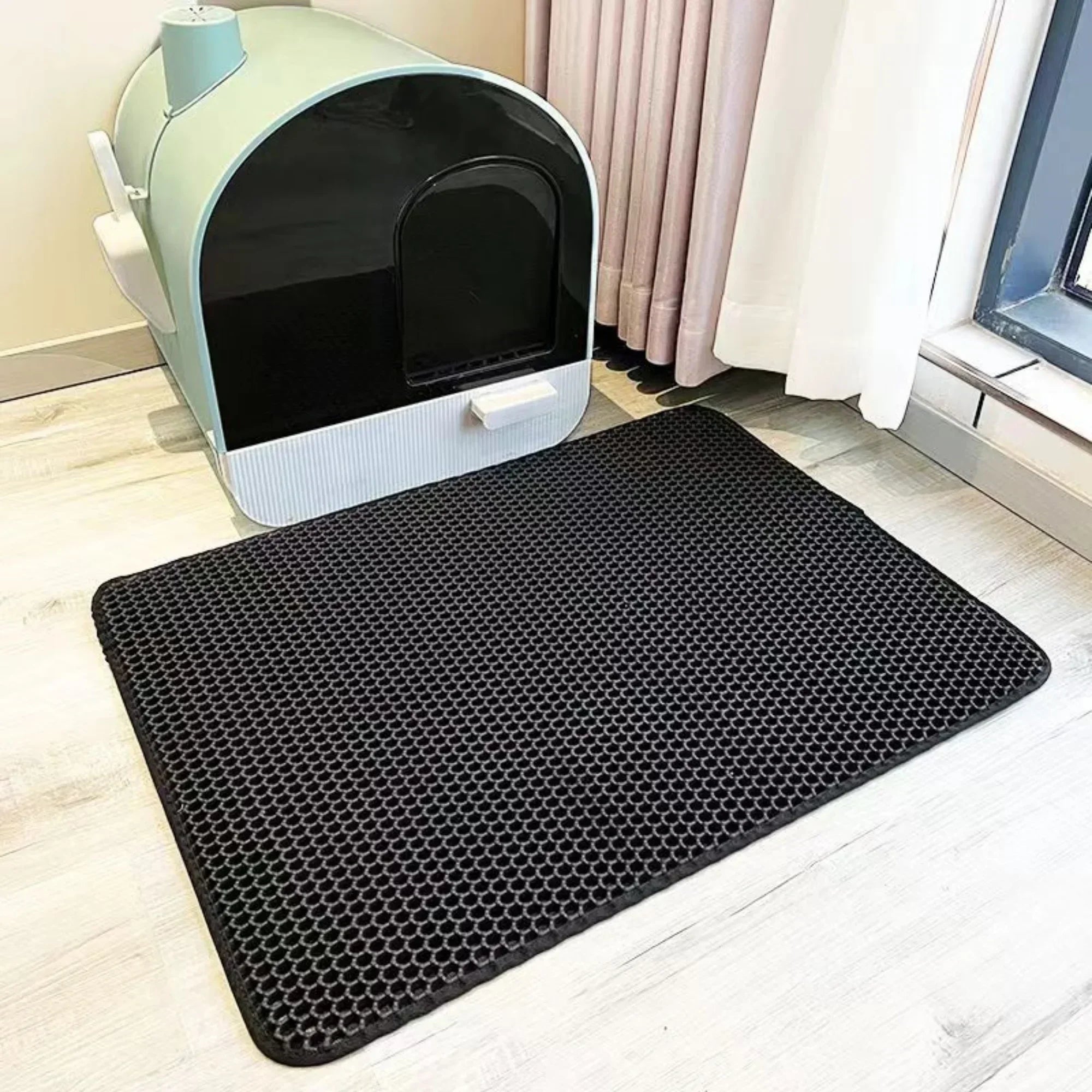 🐾 Extra Large Cat Litter Mat – XXL Katzenstreumatte | 2-lagig, wasserdicht, rutschfest & waschbar – Anti-Streu Bodenmatte für Katzentoiletten