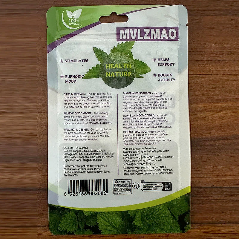 Edible Catnip Balls – Mehrpack Katzenminze-Leckbälle | Sicher & Gesund, Katzenspielzeug zur Zahnpflege & Verdauungsunterstützung