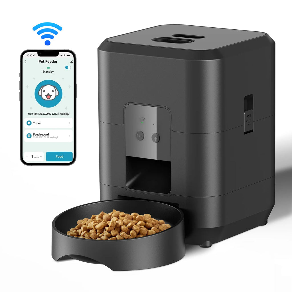 Smart Automatic Pet Feeder – Timer & Portionskontrolle | Automatischer Katzen- & Hundefutterspender | Slow-Feeding Bowl & 2.4G WiFi/Buttons-Modell