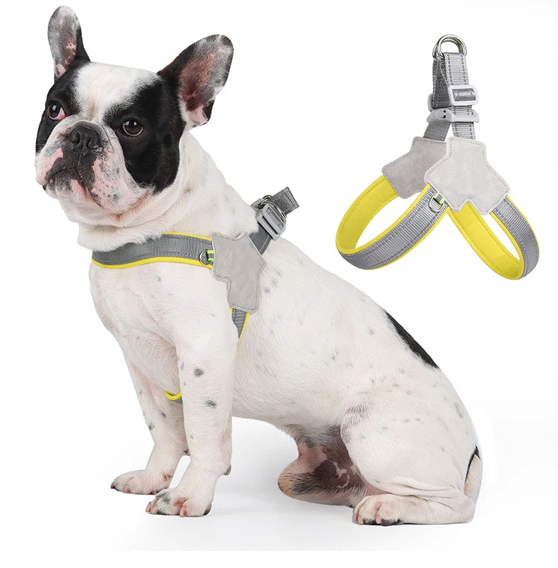 🐾 Reflective No-Pull Dog Harness – Bequemer Brustgurt für kleine & mittelgroße Hunde | Sicheres, rutschfestes Geschirr für Pug, Chihuahua & Co.