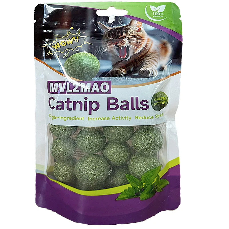 Edible Catnip Balls – Mehrpack Katzenminze-Leckbälle | Sicher & Gesund, Katzenspielzeug zur Zahnpflege & Verdauungsunterstützung