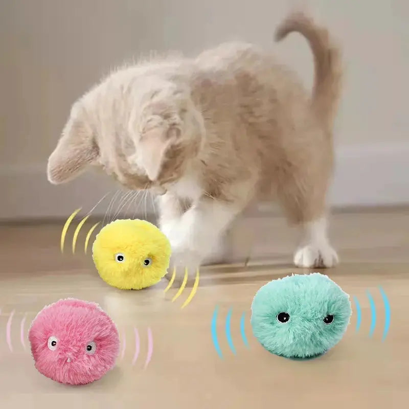 Interaktiver Katzenball mit Sound & Katzenminze – Elektrisches Plüsch-Spielzeug für Katzen | Smart Pet Toy für Kitten & Erwachsene Katzen PawPaw