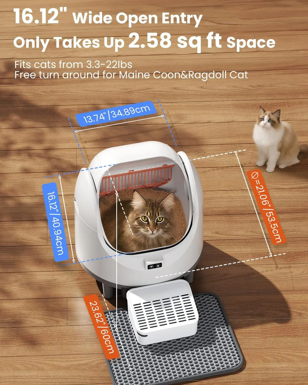 Automatische Katzen-Toilette – Selbstreinigendes Open-Top Katzenklo mit App-Steuerung | Geräuscharm, Sicher & Großzügig | Ideal für Mehrkatzenhaushalte